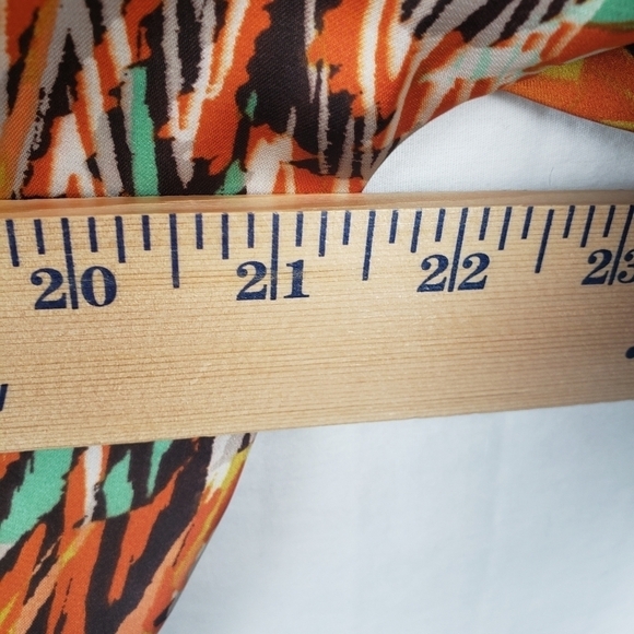 Gabby Skye Orange Multicolored Short Sleeve Round Neck Dress Sz 12 - Picture 12 of 12